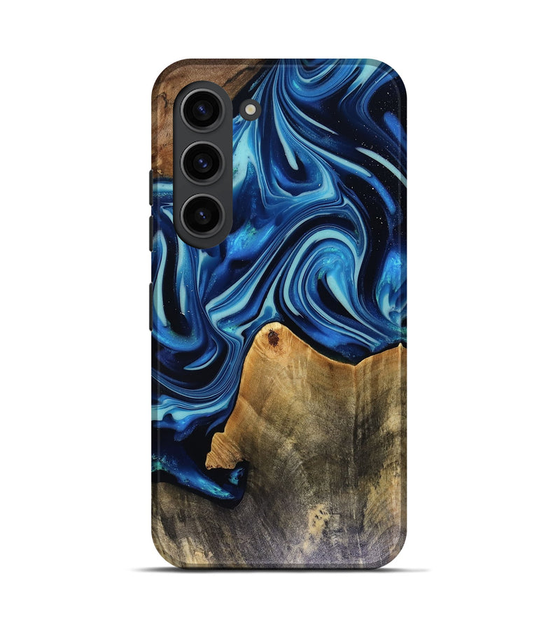 Galaxy S23 Wood Live Edge Phone Case - Brandy (Blue, 816126)