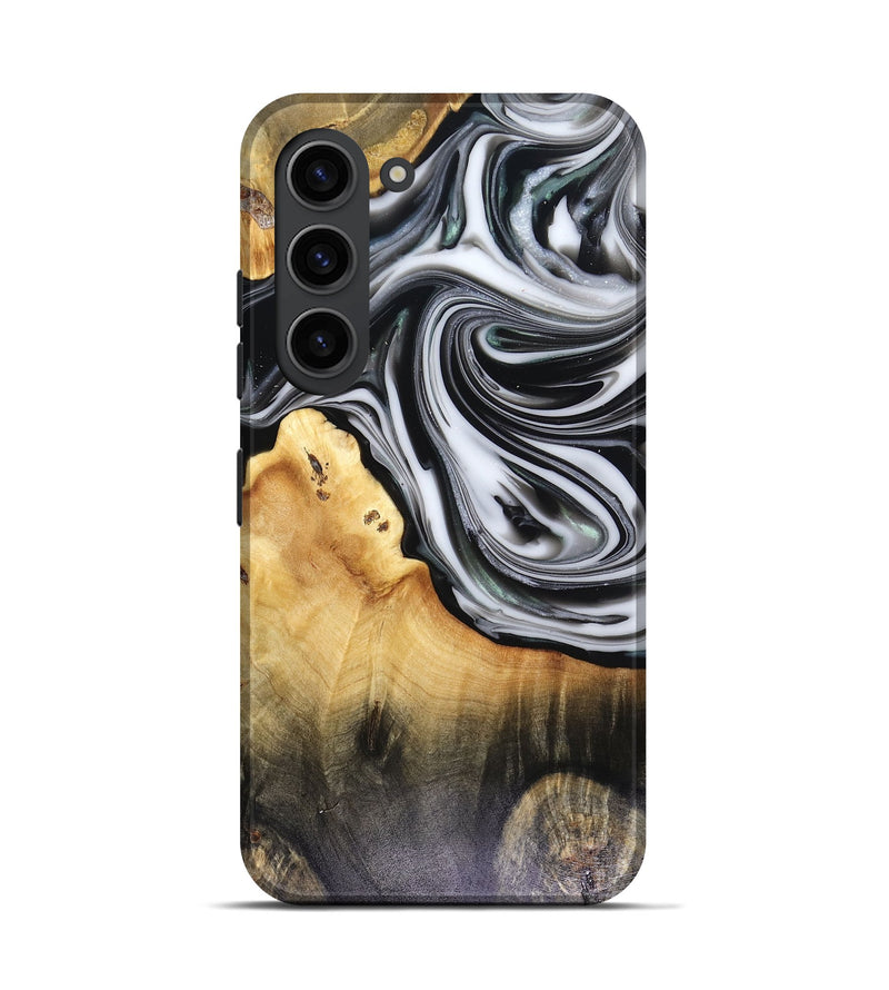 Galaxy S23 Wood Live Edge Phone Case - Taina (Black & White, 816127)