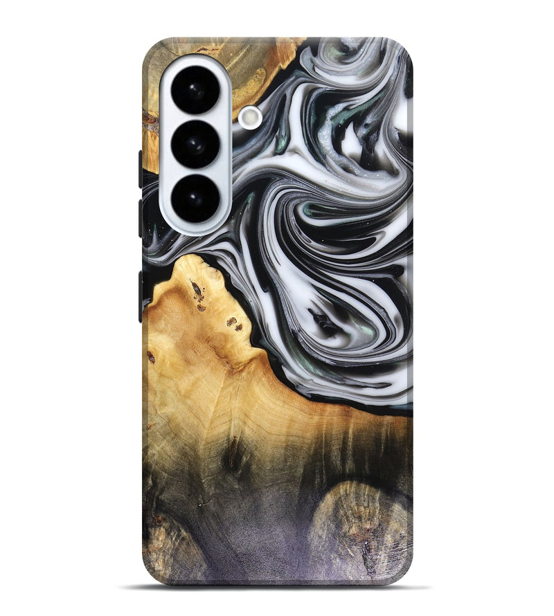 Galaxy S26 Plus Wood Live Edge Phone Case - Taina (Black & White, 816127)