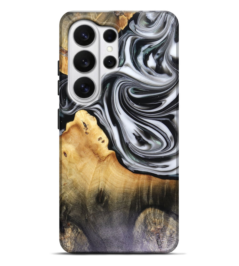 Galaxy S26 Ultra Wood Live Edge Phone Case - Taina (Black & White, 816127)