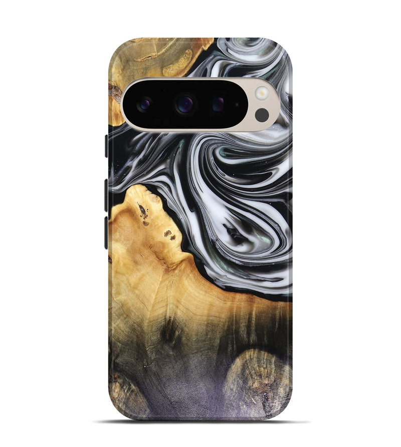 Pixel 10 Wood Live Edge Phone Case - Taina (Black & White, 816127)