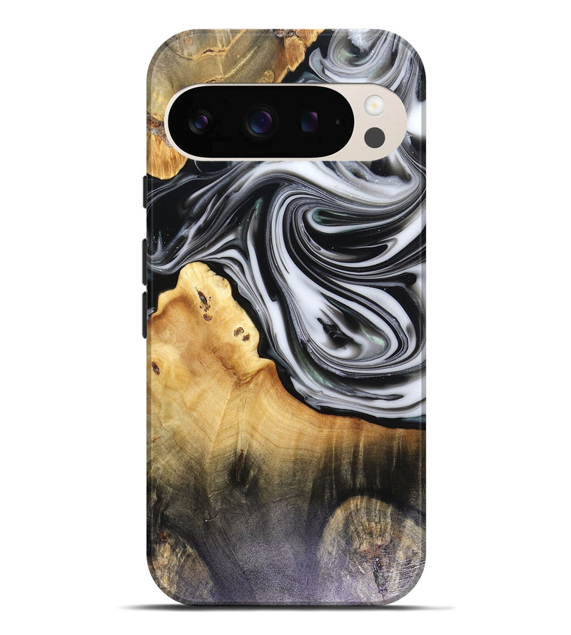 Pixel 10 Pro XL Wood Live Edge Phone Case - Taina (Black & White, 816127)