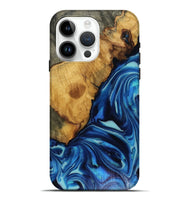 iPhone 15 Pro Max Wood Live Edge Phone Case - Louise (Blue, 816128)