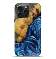 iPhone 16 Pro Max Wood Live Edge Phone Case - Louise (Blue, 816128)
