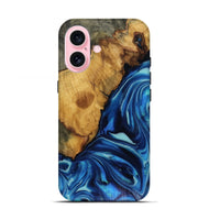 iPhone 17 Wood Live Edge Phone Case - Louise (Blue, 816128)