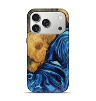 iPhone 17 Pro Wood Live Edge Phone Case - Louise (Blue, 816128)