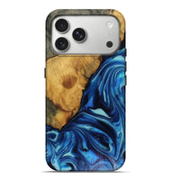 iPhone 17 Pro Max Wood Live Edge Phone Case - Louise (Blue, 816128)