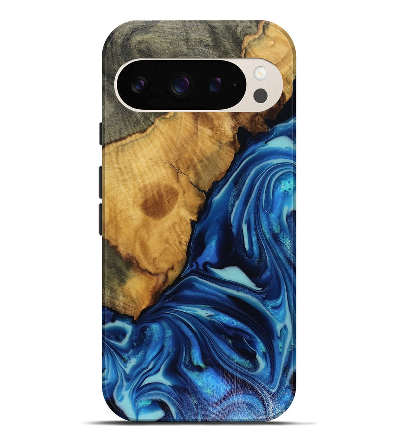Pixel 10 Pro XL Wood Live Edge Phone Case - Louise (Blue, 816128)