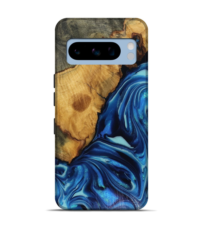 Pixel 8 Pro Wood Live Edge Phone Case - Louise (Blue, 816128)