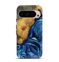 Pixel 9 Wood Live Edge Phone Case - Louise (Blue, 816128)