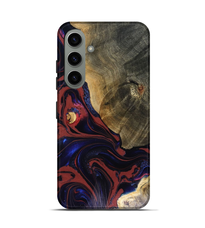 Galaxy S24 Wood Live Edge Phone Case - Louie (Red, 816129)