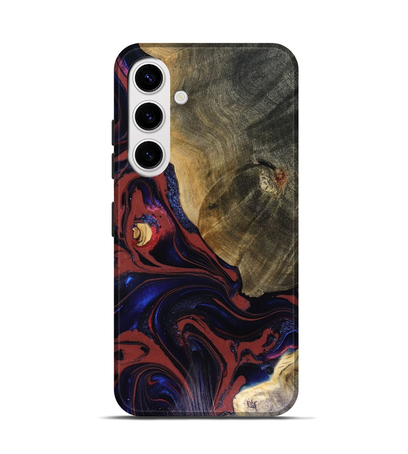 Galaxy S25 Wood Live Edge Phone Case - Louie (Red, 816129)