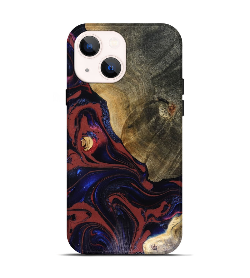 iPhone 14 Wood Live Edge Phone Case - Louie (Red, 816129)