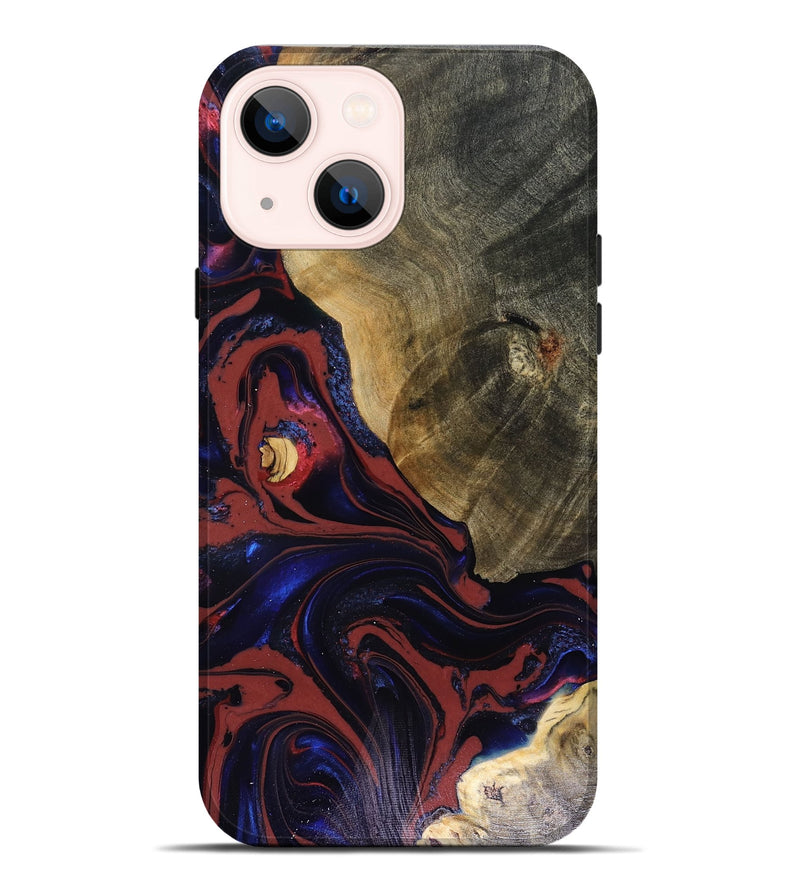 iPhone 14 Plus Wood Live Edge Phone Case - Louie (Red, 816129)