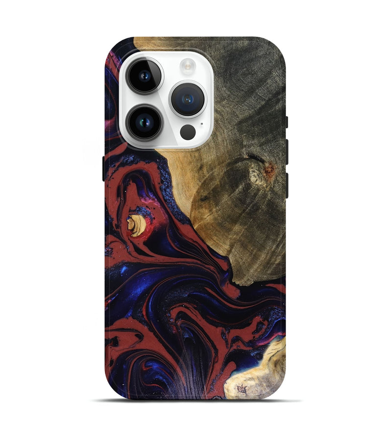 iPhone 15 Pro Wood Live Edge Phone Case - Louie (Red, 816129)
