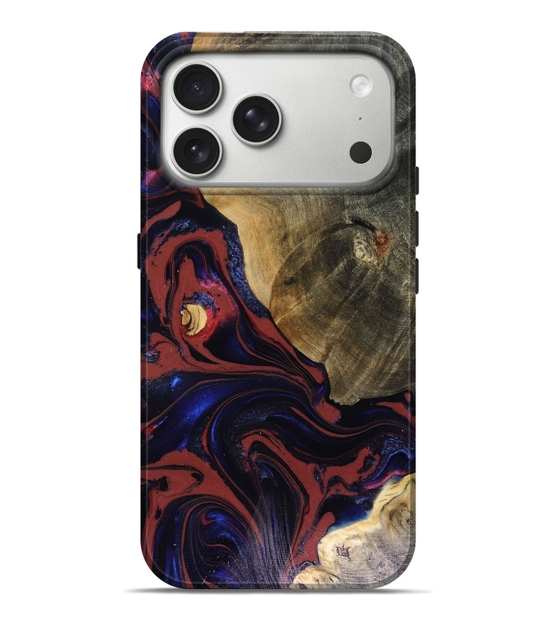 iPhone 17 Pro Max Wood Live Edge Phone Case - Louie (Red, 816129)