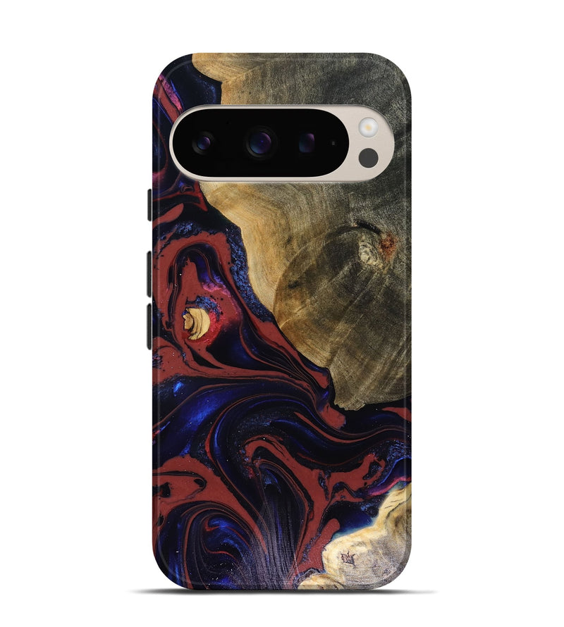 Pixel 9 Wood Live Edge Phone Case - Louie (Red, 816129)