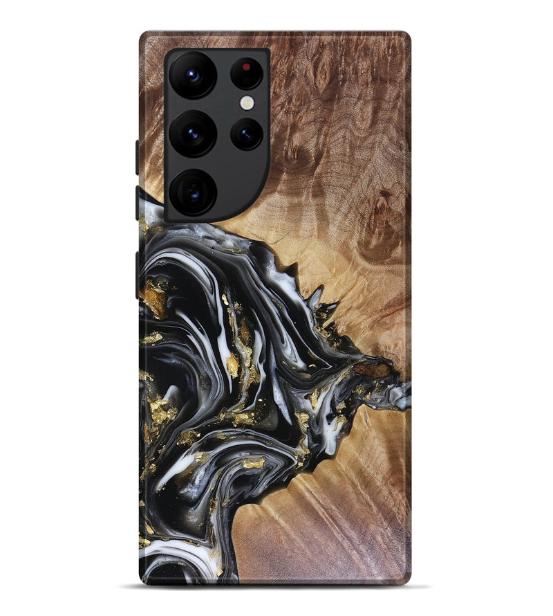 Galaxy S22 Ultra Wood Live Edge Phone Case - Augusta (Black & White, 816131)