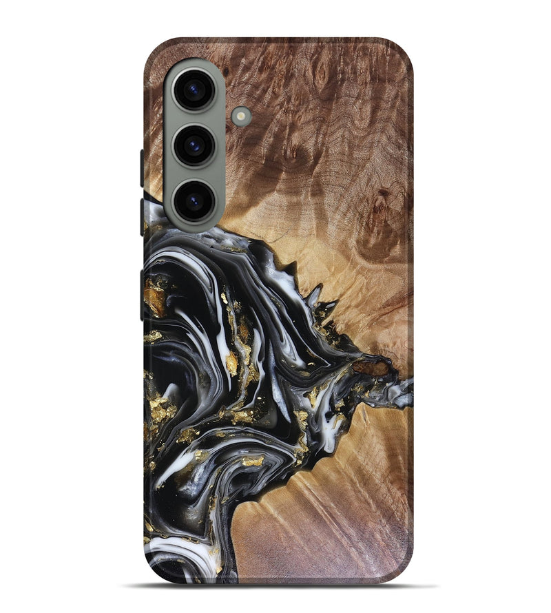 Galaxy S24 Plus Wood Live Edge Phone Case - Augusta (Black & White, 816131)