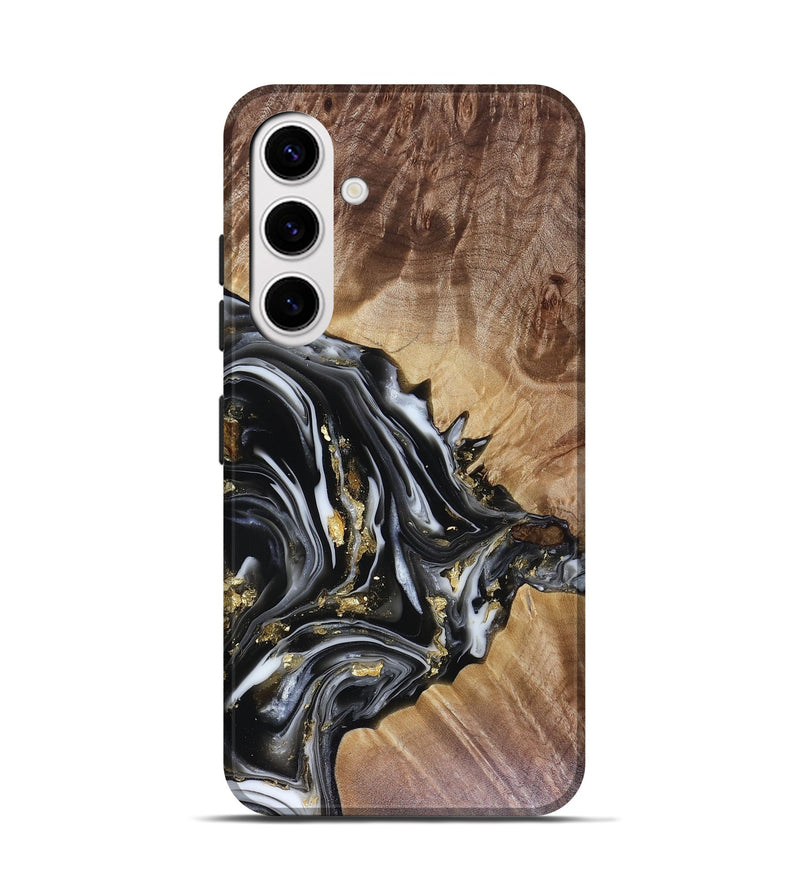 Galaxy S25 Wood Live Edge Phone Case - Augusta (Black & White, 816131)