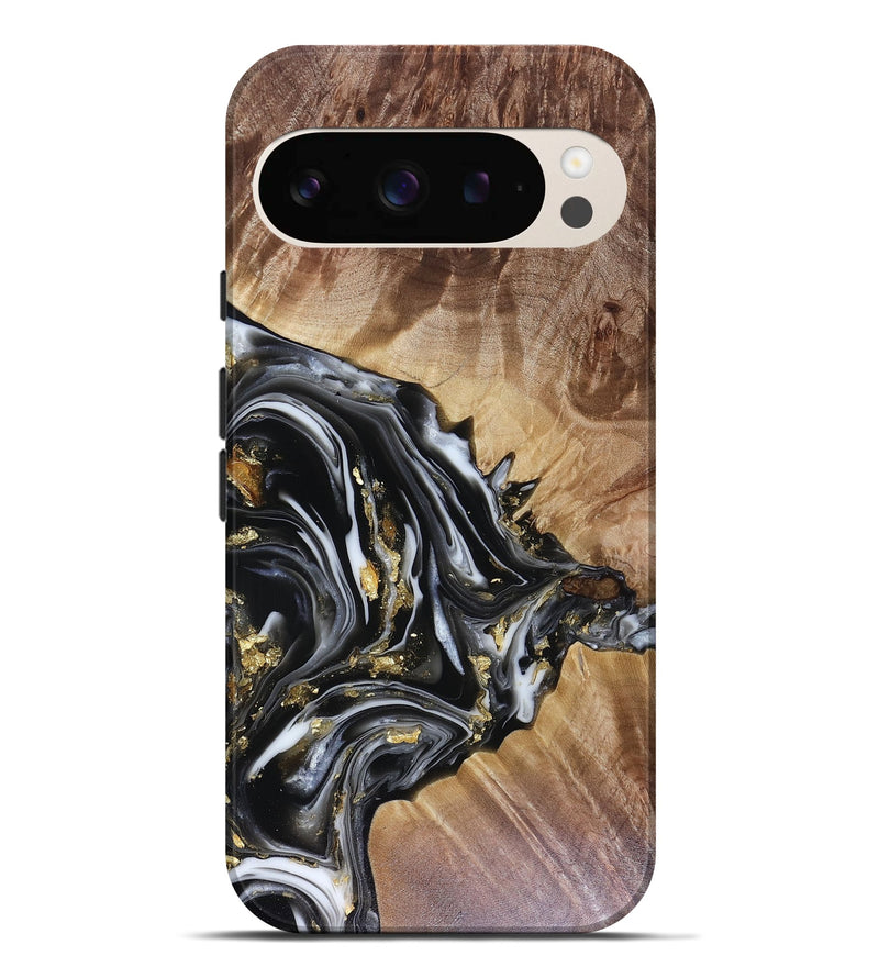 Pixel 9 Pro XL Wood Live Edge Phone Case - Augusta (Black & White, 816131)