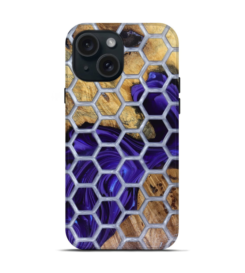 iPhone 15 Wood Live Edge Phone Case - Halie (Pattern, 816133)