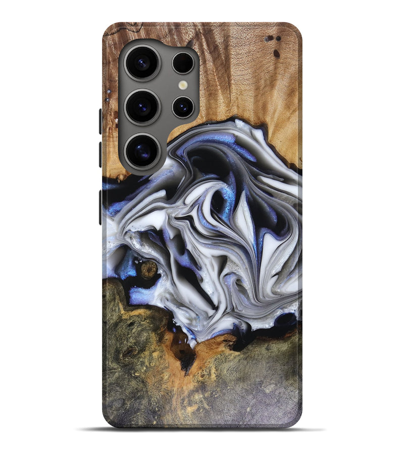 Galaxy S25 Ultra Wood Live Edge Phone Case - Janette (Blue, 816134)