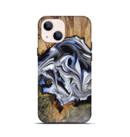 iPhone 13 mini Wood Live Edge Phone Case - Janette (Blue, 816134)