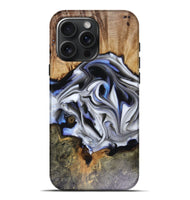 iPhone 16 Pro Max Wood Live Edge Phone Case - Janette (Blue, 816134)