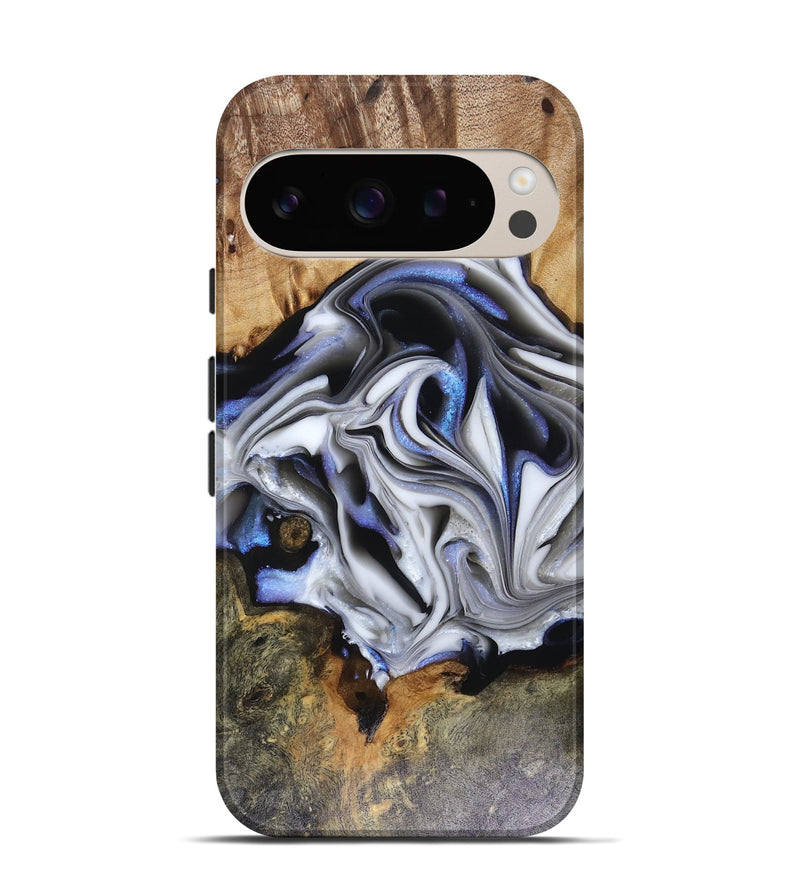 Pixel 9 Wood Live Edge Phone Case - Janette (Blue, 816134)