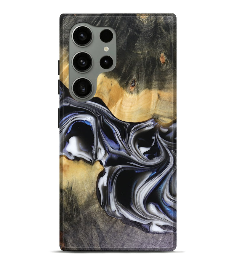 Galaxy S24 Ultra Wood Live Edge Phone Case - Glynis (Black & White, 816135)