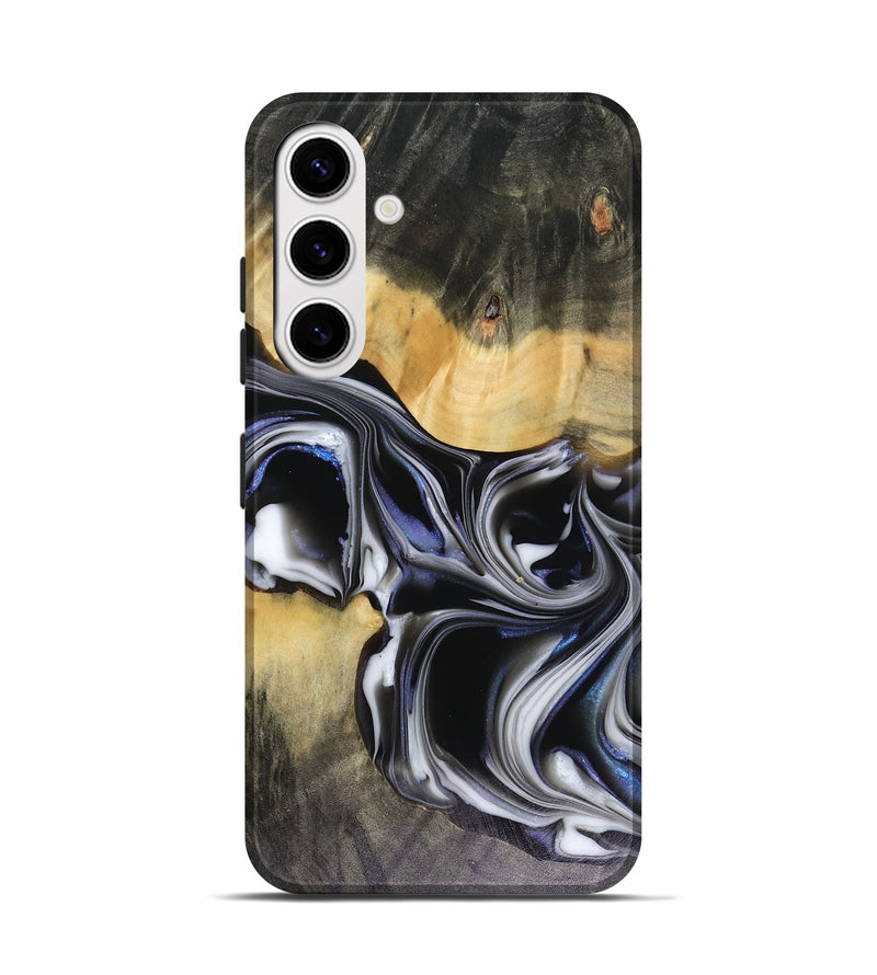 Galaxy S25 Wood Live Edge Phone Case - Glynis (Black & White, 816135)