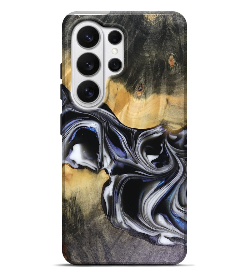Galaxy S26 Ultra Wood Live Edge Phone Case - Glynis (Black & White, 816135)