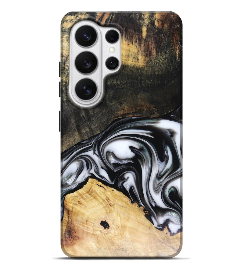 Galaxy S26 Ultra Wood Live Edge Phone Case - Flora (Black & White, 816136)