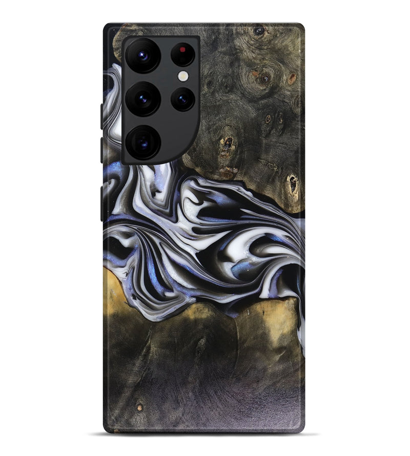 Galaxy S22 Ultra Wood Live Edge Phone Case - Ace (Black & White, 816137)