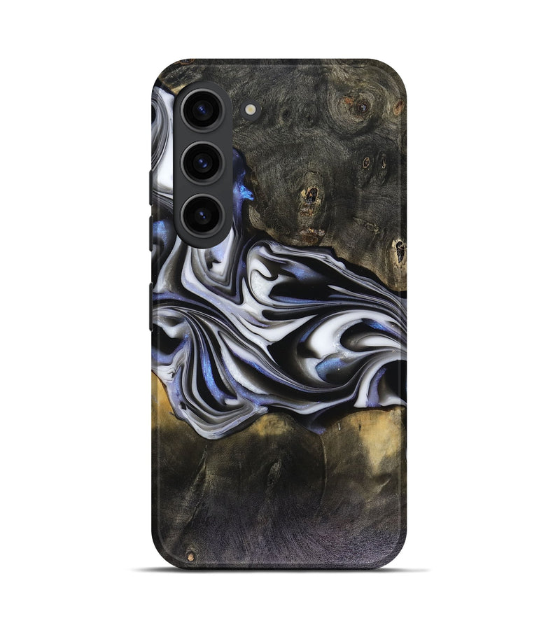 Galaxy S23 Wood Live Edge Phone Case - Ace (Black & White, 816137)