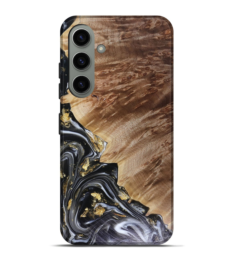 Galaxy S24 Plus Wood Live Edge Phone Case - Myla (Black & White, 816138)