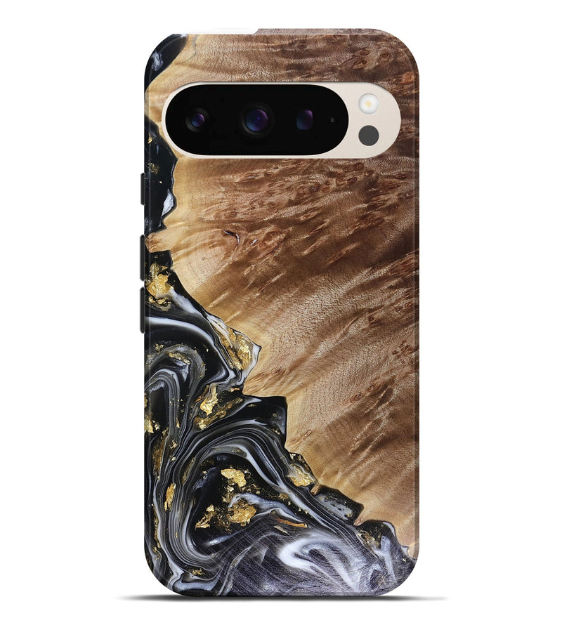 Pixel 9 Pro XL Wood Live Edge Phone Case - Myla (Black & White, 816138)