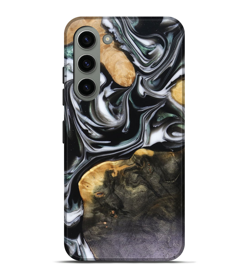 Galaxy S23 Plus Wood Live Edge Phone Case - Helena (Black & White, 816139)