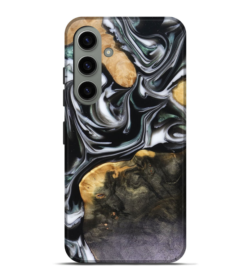 Galaxy S24 Plus Wood Live Edge Phone Case - Helena (Black & White, 816139)