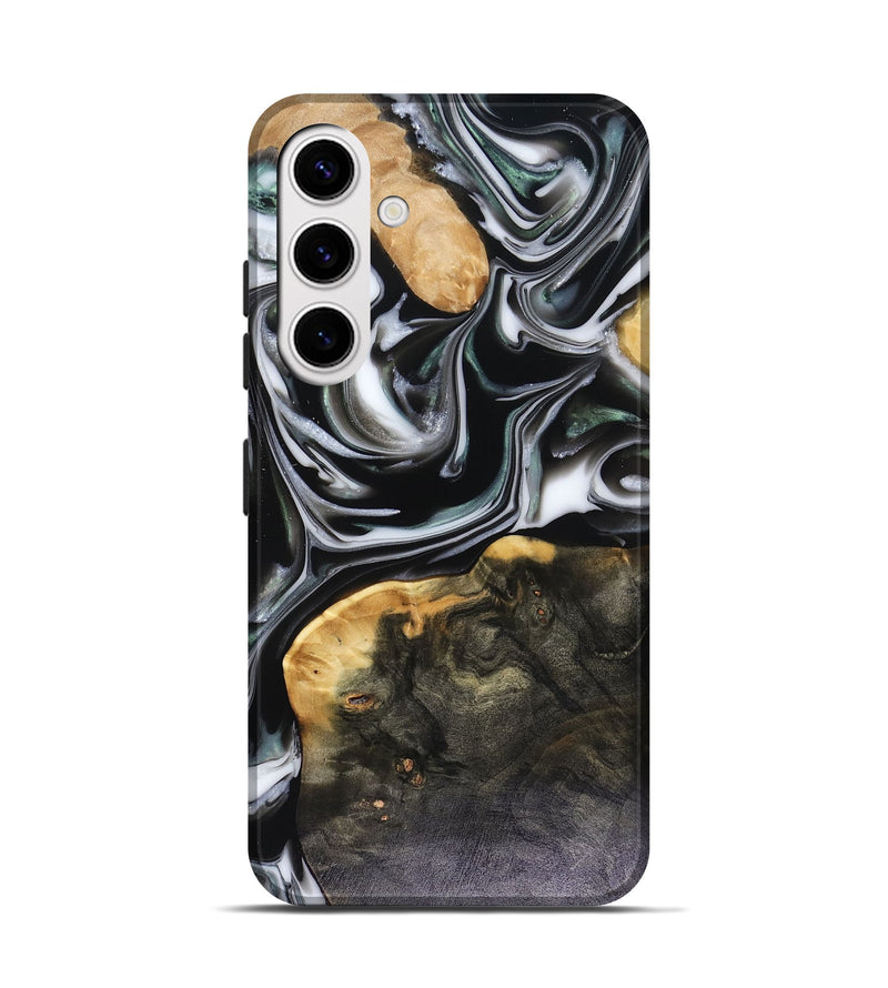Galaxy S25 Wood Live Edge Phone Case - Helena (Black & White, 816139)