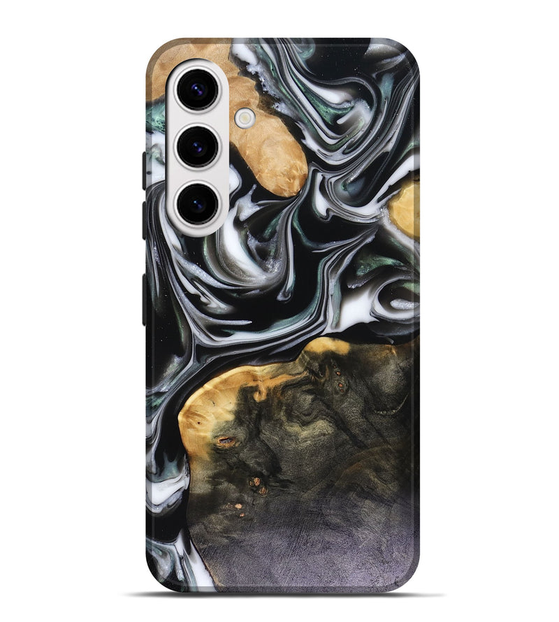 Galaxy S25 Plus Wood Live Edge Phone Case - Helena (Black & White, 816139)