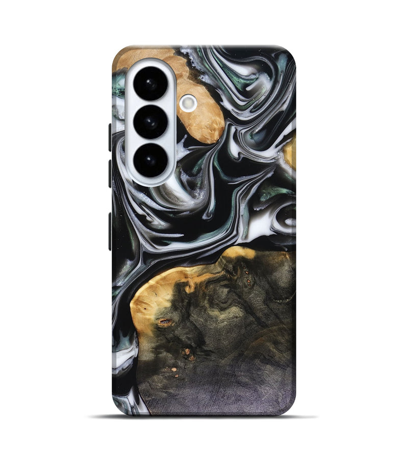 Galaxy S26 Wood Live Edge Phone Case - Helena (Black & White, 816139)