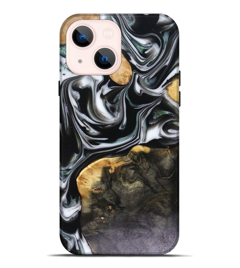 iPhone 14 Plus Wood Live Edge Phone Case - Helena (Black & White, 816139)