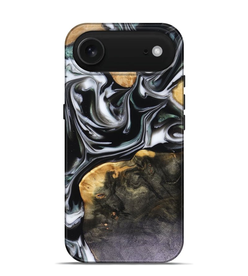 iPhone 17 Air Wood Live Edge Phone Case - Helena (Black & White, 816139)