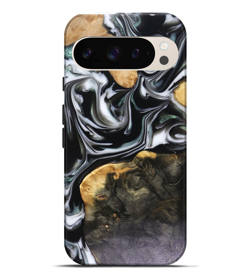 Pixel 10 Pro XL Wood Live Edge Phone Case - Helena (Black & White, 816139)