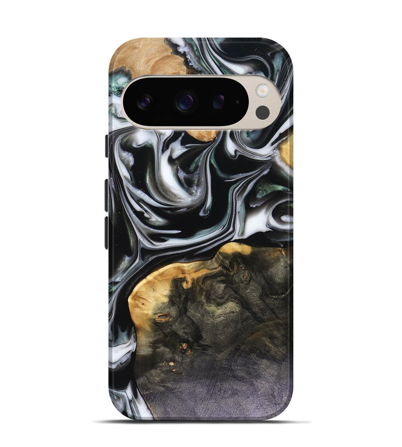 Pixel 9 Pro Wood Live Edge Phone Case - Helena (Black & White, 816139)