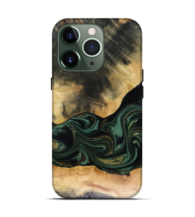 iPhone 13 Pro Wood Live Edge Phone Case - Ahmir (Green, 816140)