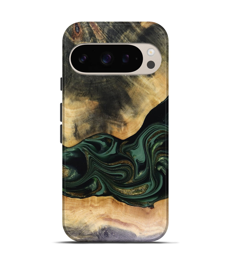 Pixel 9 Wood Live Edge Phone Case - Ahmir (Green, 816140)