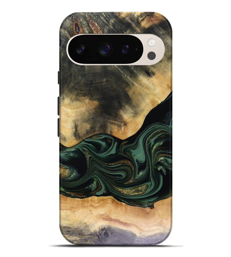 Pixel 9 Pro XL Wood Live Edge Phone Case - Ahmir (Green, 816140)